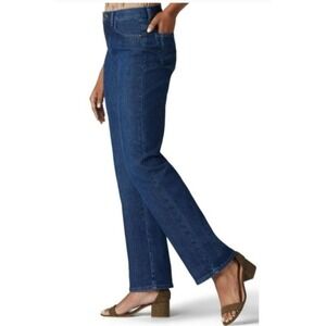 Lee Classic Fit Dark Wash Straight Leg Jeans Womens 10 Petite 340360C
